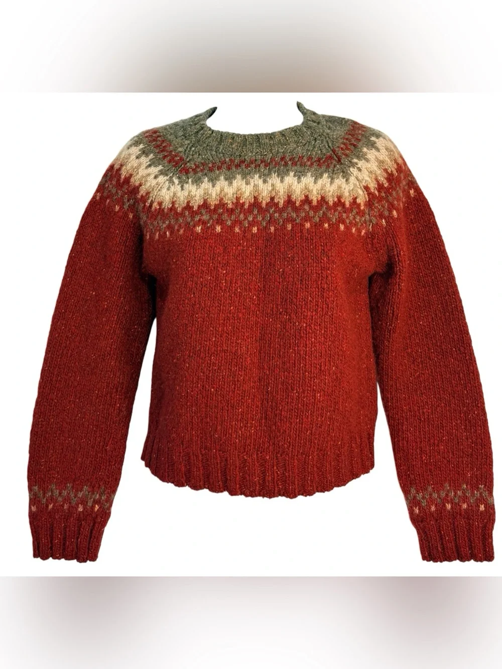 Vintage Abercrombie & Fitch Wool Blend Fair Isle Nordic Sweater Medium